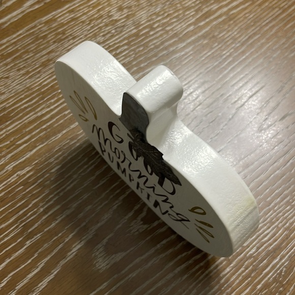 Good Morning Pumpkin Wood Pumpkin 
Autumn Fall Harvest Farmhouse Decor - Picture 7 of 8